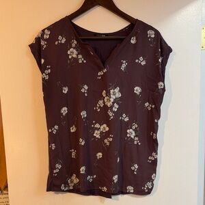 Papermoon Women's Blouse - Dark Purple Floral
